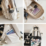 Cute Aesthetic Girls Backpack for School Large Capacity Bookbags College Backpack for Students Kids Teen Girls Laptop Bookbag Casual Travel Daypacks(White)