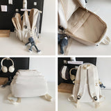 Cute Aesthetic Girls Backpack for School Large Capacity Bookbags College Backpack for Students Kids Teen Girls Laptop Bookbag Casual Travel Daypacks(White)