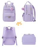 Cute Backpacks for Girls, Big Student Laptop Bag for College Women Middle High School Teens Designer Bookbag Purse Daypack Travel, Purple