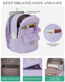 Cute Backpacks for Girls, Big Student Laptop Bag for College Women Middle High School Teens Designer Bookbag Purse Daypack Travel, Purple