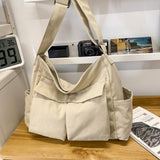 Cute Canvas Tote Bag for School/Work/Travel, Large Crossbody Messenger Bag Laptop Shoulder Bag