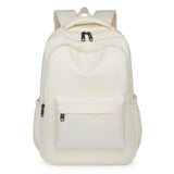 Cute College Backpack for School Aesthetic Backpack for Teen Girls Students Laptop Bag Large Capacity Bookbags Kids Travel Lightweight Backpacks for Casual Daypacks School Bag Solid Color(White)