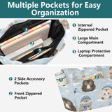 CuwrYet Tote Bag for Women 1pcs Tote Bags For Work Cute Quilted Lightweight Totes Bags with Compartments Shoulder Laptop Bags for Travel Gym College Work Blue Marmots Snowflakes Pines Igloos