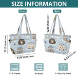 CuwrYet Tote Bag for Women 1pcs Tote Bags For Work Cute Quilted Lightweight Totes Bags with Compartments Shoulder Laptop Bags for Travel Gym College Work Blue Marmots Snowflakes Pines Igloos