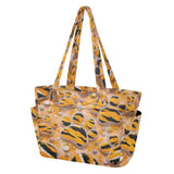 CuwrYet Tote Bag for Women 1pcs Tote Bags For Work Cute Quilted Lightweight Totes Bags with Compartments Shoulder Laptop Bags for Travel Gym College Work Orange Tigerpaw Stars Flowers Specks
