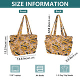 CuwrYet Tote Bag for Women 1pcs Tote Bags For Work Cute Quilted Lightweight Totes Bags with Compartments Shoulder Laptop Bags for Travel Gym College Work Orange Tigerpaw Stars Flowers Specks