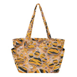 CuwrYet Tote Bag for Women 1pcs Tote Bags For Work Cute Quilted Lightweight Totes Bags with Compartments Shoulder Laptop Bags for Travel Gym College Work Orange Tigerpaw Stars Flowers Specks