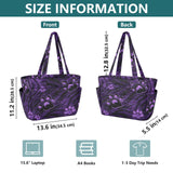 CuwrYet Tote Bag for Women 1pcs Tote Bags For Work Cute Quilted Lightweight Totes Bags with Compartments Shoulder Laptop Bags for Travel Gym College Work Purple Tigerstripe Pawprint Sparkles Specks