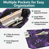 CuwrYet Tote Bag for Women 1pcs Tote Bags For Work Cute Quilted Lightweight Totes Bags with Compartments Shoulder Laptop Bags for Travel Gym College Work Purple Tigerstripe Pawprint Sparkles Specks