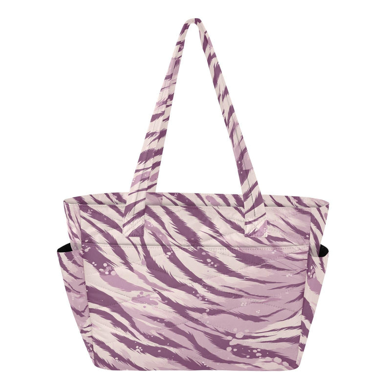 CuwrYet Tote Bag for Women 1pcs Tote Bags For Work Cute Quilted Lightweight Totes Bags with Compartments Shoulder Laptop Bags for Travel Gym College Work Purple Tiger Stripes Specks Purpleshades