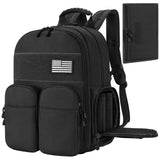 CVLIFE Tactical Range Backpack for Men with Stable Support, Handgun Backpack with Pistol Cases, Range Bag with Removable Divider, Lockable Zipper Design Daypack for EDC Work, Black
