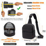 Cwatcun Camera Sling Bag Compact Small Camera Case, Waterproof Canvas Crossbody Camera Bag with Rain Cover, Travel Photography Bag for Canon, Nikon, Sony, Fuji DSLR/SLR/Mirrorless Cameras, Lens