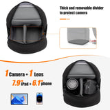 Cwatcun Camera Sling Bag Compact Small Camera Case, Waterproof Canvas Crossbody Camera Bag with Rain Cover, Travel Photography Bag for Canon, Nikon, Sony, Fuji DSLR/SLR/Mirrorless Cameras, Lens
