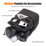 Cwatcun Camera Sling Bag Compact Small Camera Case, Waterproof Canvas Crossbody Camera Bag with Rain Cover, Travel Photography Bag for Canon, Nikon, Sony, Fuji DSLR/SLR/Mirrorless Cameras, Lens