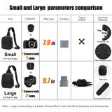 Cwatcun Camera Sling Bag Compact Small Camera Case, Waterproof Canvas Crossbody Camera Bag with Rain Cover, Travel Photography Bag for Canon, Nikon, Sony, Fuji DSLR/SLR/Mirrorless Cameras, Lens
