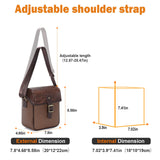 Cwatcun Camera Sling Bag PU Leather for Photographers，Small Camera Bag Water - resistant Shockproof Case with Removable Dividers for DSLR/SLR/Mirrorless,Brown