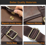 Cwatcun Camera Sling Bag PU Leather for Photographers，Small Camera Bag Water - resistant Shockproof Case with Removable Dividers for DSLR/SLR/Mirrorless,Brown
