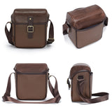 Cwatcun Camera Sling Bag PU Leather for Photographers，Small Camera Bag Water - resistant Shockproof Case with Removable Dividers for DSLR/SLR/Mirrorless,Brown