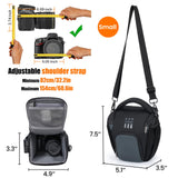 Cwatcun Camera Sling Bag Small, Compact DSLR Waterresistant Shoulder Bag for Photography - Fits Canon/Nikon/Sony, Quick - Access Padded Compartment, Lightweight Black Digital Camera Bag