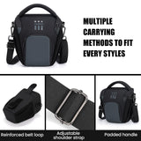 Cwatcun Camera Sling Bag Small, Compact DSLR Waterresistant Shoulder Bag for Photography - Fits Canon/Nikon/Sony, Quick - Access Padded Compartment, Lightweight Black Digital Camera Bag