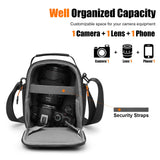 Cwatcun Campact Camera Bag Small Camera Sling Case for Canon Nikon Sony Fuji Cameras, Lens, DSLR SLR Mirrorless, Shoulder Corssbody Camera Bag, Travel Photography Water - resistant Bag Purse, Black