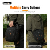 Cwatcun Campact Camera Bag Small Camera Sling Case for Canon Nikon Sony Fuji Cameras, Lens, DSLR SLR Mirrorless, Shoulder Corssbody Camera Bag, Travel Photography Water - resistant Bag Purse, Black