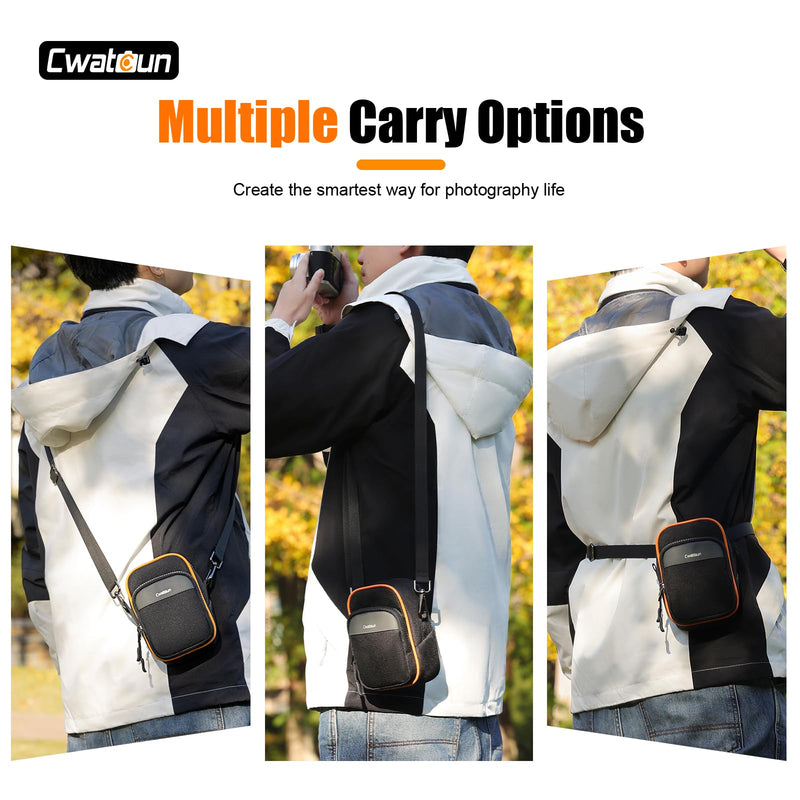 Cwatcun Mini Digital Compact Camera Sling Bag，Portable Protective Small Crossbody Camera Case Lightweight Photography Camera waist bag for Canon Nikon Sony Fuji Digital Camera
