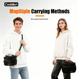 Cwatcun Small Camera Sling Bag Crossbody Camera Shoulder Case, Waterproof Travel Photography Camera Messenger Bag for Canon, Nikon, Sony, Fuji DSLR/SLR/Mirrorless Cameras, Lens and Accessories