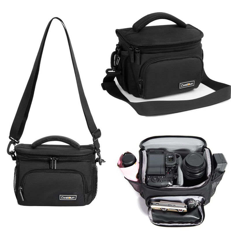 Cwatcun Small Camera Sling Bag Crossbody Camera Shoulder Case, Waterproof Travel Photography Camera Messenger Bag for Canon, Nikon, Sony, Fuji DSLR/SLR/Mirrorless Cameras, Lens and Accessories