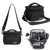 Cwatcun Small Camera Sling Bag Crossbody Camera Shoulder Case, Waterproof Travel Photography Camera Messenger Bag for Canon, Nikon, Sony, Fuji DSLR/SLR/Mirrorless Cameras, Lens and Accessories