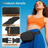 Cwualo Belt Bag Zipper Fanny Pack Crossbody Bags for Women,Fashion Nylon Waist Packs, Water Repellent Two Way wear with Adjustable Strap Gifts for Teenage Girls Women Men(Black)