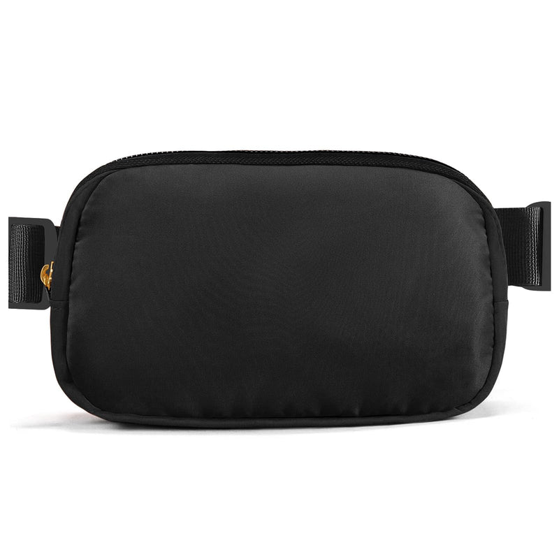 Cwualo Belt Bag Zipper Fanny Pack Crossbody Bags for Women,Fashion Nylon Waist Packs, Water Repellent Two Way wear with Adjustable Strap Gifts for Teenage Girls Women Men(Black)