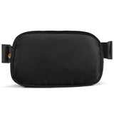Cwualo Belt Bag Zipper Fanny Pack Crossbody Bags for Women,Fashion Nylon Waist Packs, Water Repellent Two Way wear with Adjustable Strap Gifts for Teenage Girls Women Men(Black)