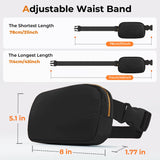 Cwualo Belt Bag Zipper Fanny Pack Crossbody Bags for Women,Fashion Nylon Waist Packs, Water Repellent Two Way wear with Adjustable Strap Gifts for Teenage Girls Women Men(Black)