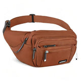 CXWMZY Fanny Packs For Women & Men Waist Pack Hip Bum Bag with Multi - Pockets Large Capacity Waterproof Casual Bum Bag for Disney Traveling Casual Cycling Running Hiking (Brown1)