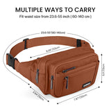 CXWMZY Fanny Packs For Women & Men Waist Pack Hip Bum Bag with Multi - Pockets Large Capacity Waterproof Casual Bum Bag for Disney Traveling Casual Cycling Running Hiking (Brown1)