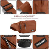 CXWMZY Fanny Packs For Women & Men Waist Pack Hip Bum Bag with Multi - Pockets Large Capacity Waterproof Casual Bum Bag for Disney Traveling Casual Cycling Running Hiking (Brown1)