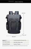 CYLYWJD PU leather casual backpack 15.6 inches travel college work backpack business laptop backpack multi - pocket schoolbag (black3,Backpack)