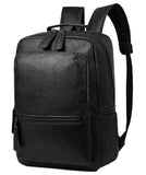 CYLYWJD Unisex PU leather laptop bag work business bag hiking backpack leisure day bag university schoolbag (Large,Black 1)