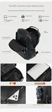 CYLYWJD Unisex PU leather laptop bag work business bag hiking backpack leisure day bag university schoolbag (Large,Black 1)