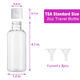 Dabacc 30 Pcs 2 oz Clear Plastic Empty Bottles with Flip Cap for Travel Size Liquids