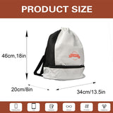 Daclubmenxy Drawstring Backpack with Shoe Compartment - Large Waterproof Gym Bag for Women, Sports Swim Basketball Workout Gear Storage, White