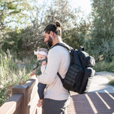 Dad Diaper Bag - Molle - Style Military Diaper Backpack Made of Rugged 900D Waterproof Polyester with Wider Extra - Long Straps, Pouch for Dirty Diapers, Baby Wipes Dispenser & Insulated Bottle Pockets