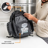 Dad Diaper Bag - Molle - Style Military Diaper Backpack Made of Rugged 900D Waterproof Polyester with Wider Extra - Long Straps, Pouch for Dirty Diapers, Baby Wipes Dispenser & Insulated Bottle Pockets