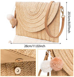 Dailyacc Straw Shoulder Bag For Women Woven Purse Beach Envelope Clutch Straws Wallet (Brown)