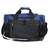 DALIX 17" Duffle Travel Bag with Dual Front Mesh Pockets in Navy Blue