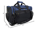 DALIX 17" Duffle Travel Bag with Dual Front Mesh Pockets in Navy Blue