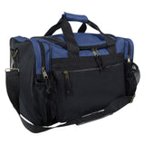 DALIX 17" Duffle Travel Bag with Dual Front Mesh Pockets in Navy Blue