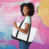 DALIX 23" Premium 24 oz. Cotton Canvas Shopping Tote Bag in Black