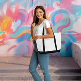 DALIX 23" Premium 24 oz. Cotton Canvas Shopping Tote Bag in Black